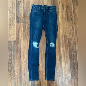 Hollister Women's Dark Blue High-Rise Jean Leggings, Sz. 3L, 26x30